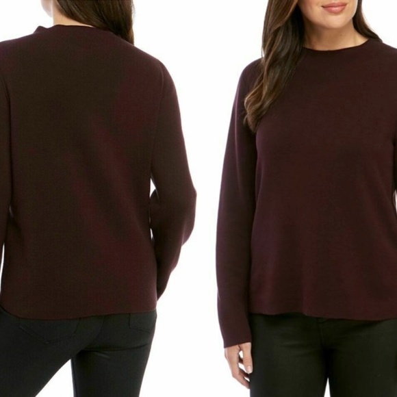 298.00 NWT EILEEN FISHER XS SILK BLEND FUNNEL NECK TOP/SWEATER CASIS - Picture 1 of 9